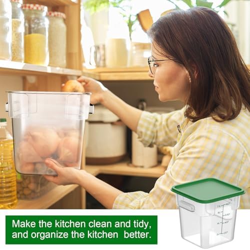 FoldTier 2 Pieces Square Food Storage Containers Polycarbonate Clear Food Con...
