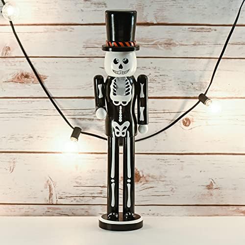 Ornativity Christmas Scary Skeleton Nutcracker – Black and White Wooden Day o...