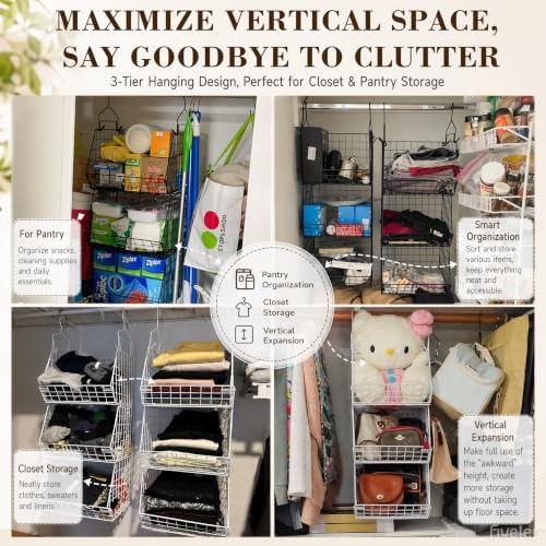 X-cosrack 3-Tier Hanging Closet Organizer, Laundry Room Organization | Space ...