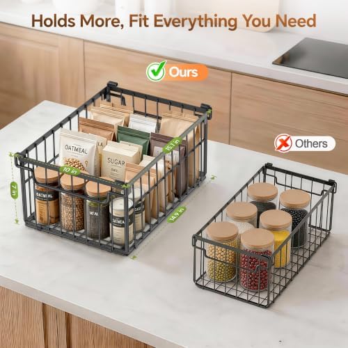 Freezer Organizer Bins, 6 Pack Enlarged Baskets for 5-9 Cu.FT Deep Freezer