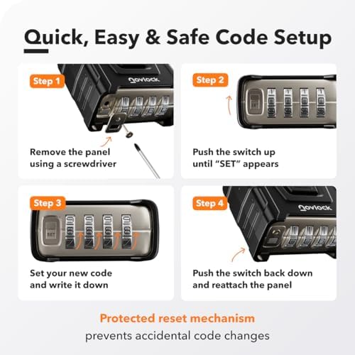 Heavy Duty Outdoor Combination Lock, Padlock with Shrouded Shackle