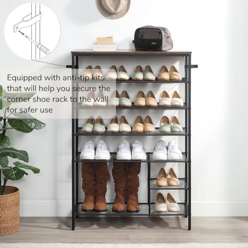 6 Tier Shoe Rack Organizer, Metal Mesh Shoe Storage Shelf, Storage Boots .for...