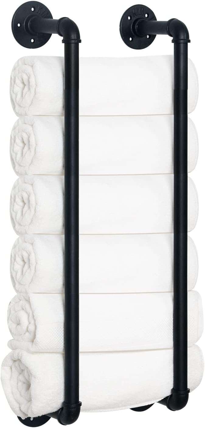 HouseAid Industrial Pipe Towel Rack, Farmhouse Bathroom Towel Storage Holder,...