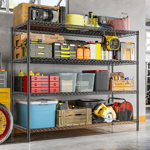REIBII 2560LBS Storage Shelves 55.5"W Metal Shelving Unit 4 Tier Wire Sh...