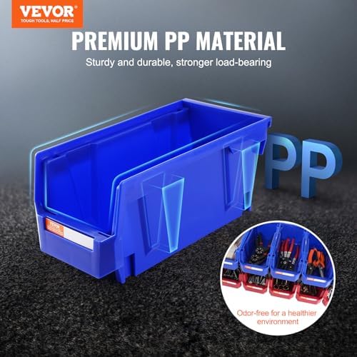 VEVOR Plastic Storage Bins 12 Pack (11 x 5 x 5-Inch), Hanging Stackable Stora...