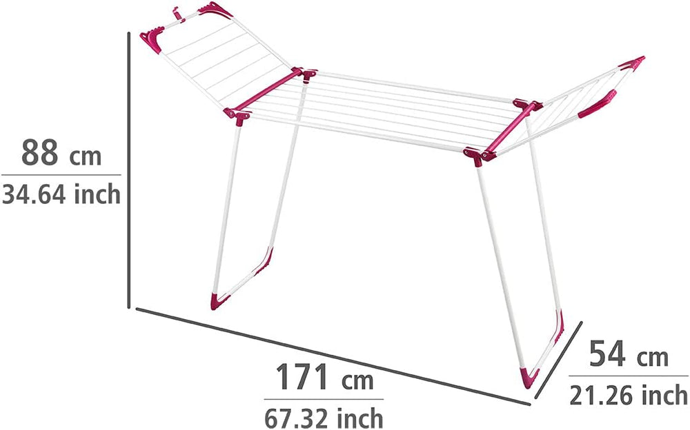 Wenko Laundry Dryer 13 m Summer Dry-13 m Drying Length, Metal, White, 46 x 15...