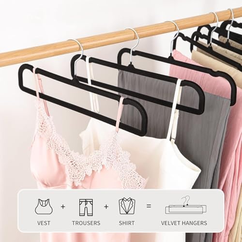 Velvet Hangers Non Slip - 20 Pack Pants Hangers for Closet - Thin Space Savin...