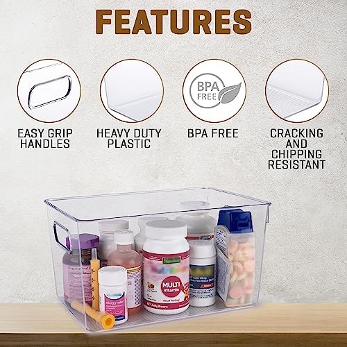 Clear Plastic Storage Bins, Pantry Organizers and Storage or Kitchen Organiza...