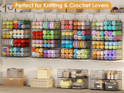 Hanging Closet Organizer with DIY Spacing, Double-Row Closet Hanging Shelves ...