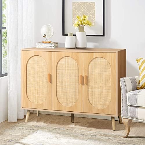 Rattan Shoe Cabinet for Entryway,Hidden Shoe Cabinet Storage with 3 Door,Free...