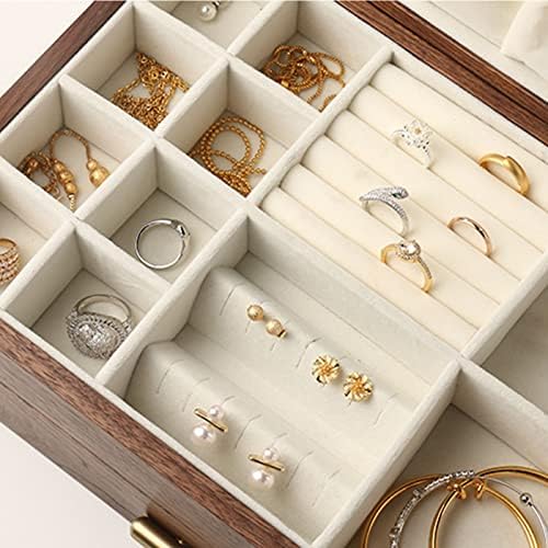High-end Solid Wood Jewelry Storage Box Ladies Retro Wooden Necklace Jewelry ...