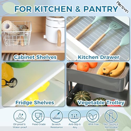 Hersvin Shelf Liners 20 in x 20 ft EVA Drawer Mats, Non-Adhesive Cupboard Pro...