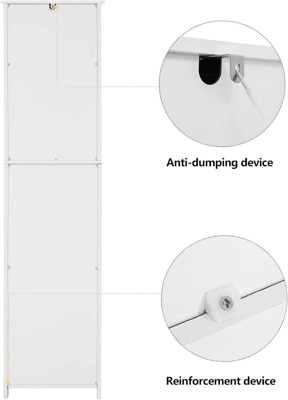 usikey 67'' Tall Bathroom Cabinet, Storage Cabinet with 4 Shelves &am...