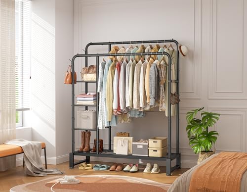 Double Rods Clothes Rack Clothing Rack, Clothes Rack for Hanging Clothes