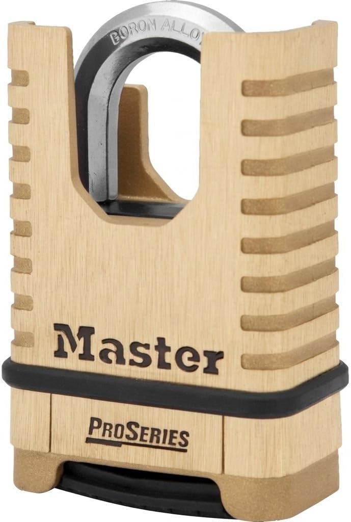 Master Lock ProSeries 4-Digit Combination Padlock, Brass Lock 1177D