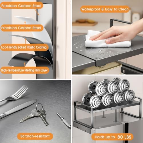 Adjustable Fridge Top Storage Rack,20.8"-36.6" Expandable Organizer...