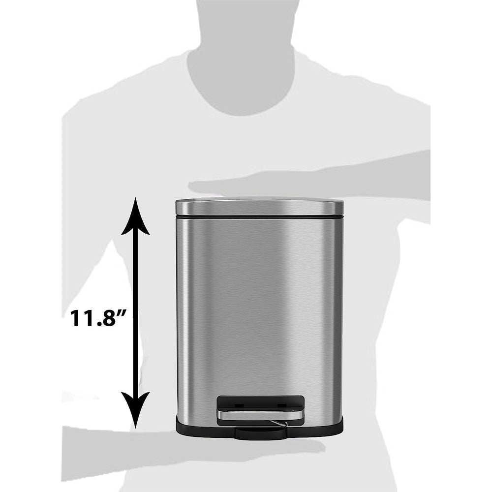 ITouchless SoftStep 1.32 Gallon Small Stainless Steel Step Trash Can with Abs...