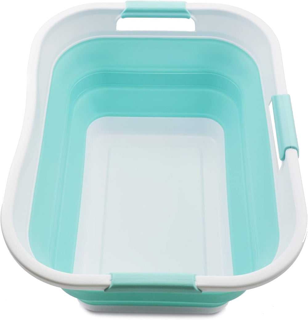 SAMMART 30L (8 gallon) Collapsible Plastic Laundry Basket - Foldable Pop Up S...