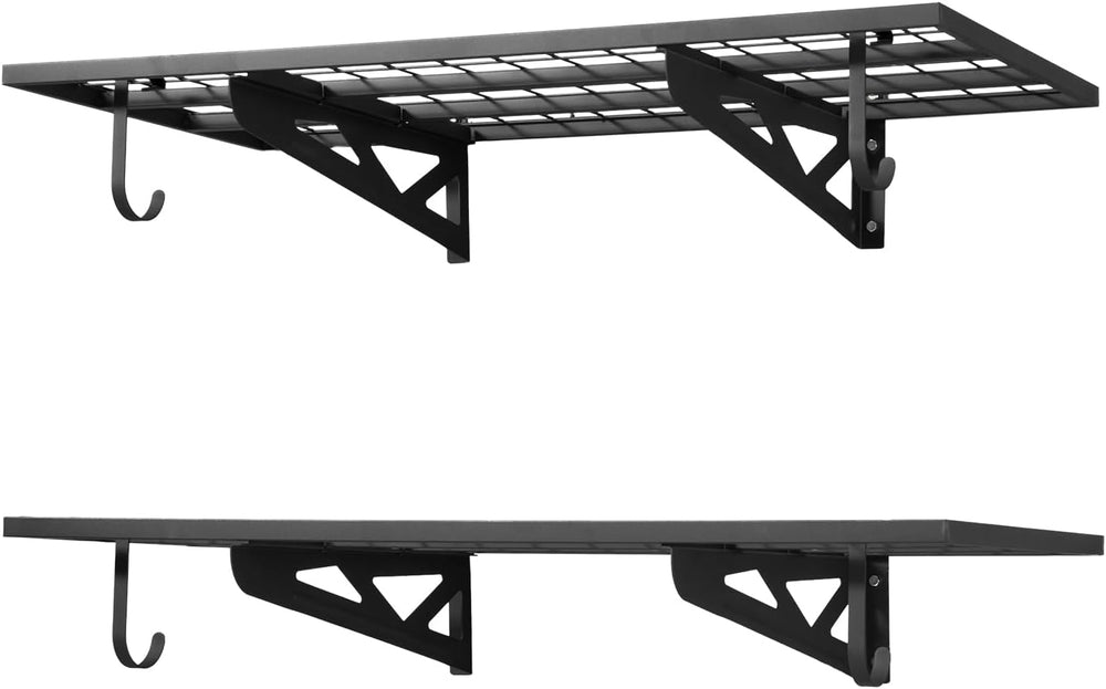 VEVOR 2-Pack Heavy Duty Garage Wall Shelving, 2 x 4 ft Steel Wall Mounted She...