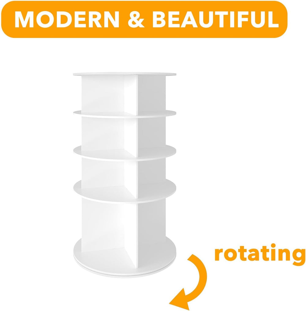 SpaceAid Rotating Shoe Rack 4 Tier Organizer, High Bottom Design Shoe Tower S...