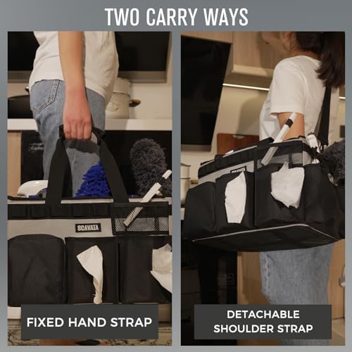 SCAVATA Wearable Cleaning Caddy Bag, Cleaning Caddy Supplies Organizer with H...