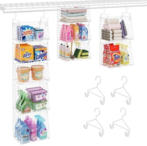 Sonyabecca 5-Tier Hanging Laundry Basket Organizer: Foldable Wire Shelf Baske...