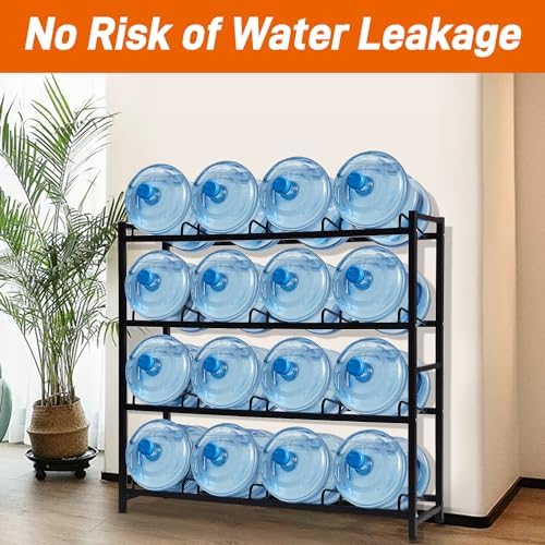 16-Tray Water Cooler Jug Rack - Heavy Duty Carbon Steel 5 Gallon Water Dispen...
