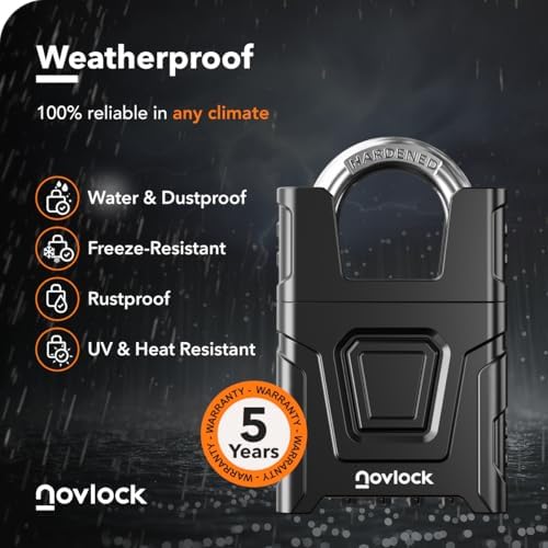 Heavy Duty Outdoor Combination Lock, Padlock with Shrouded Shackle