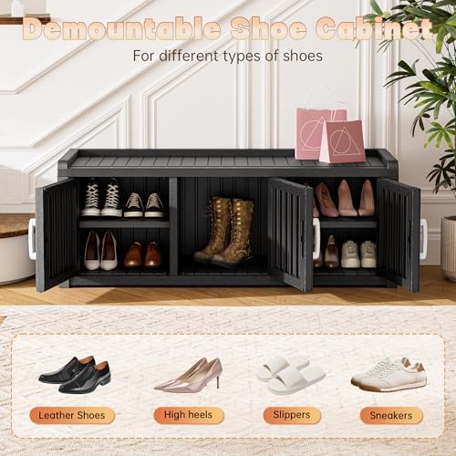 KAMABOKO 48.9" Shoe Storage Cabinet with Waterproof UV-Resistant, Entryw...