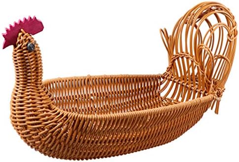 Sewroro Wicker Baskets for Storage Woven Basket Organizer Thanksgiving Serving Basket Snack Container Basket Fruit Bread Tray Vegetables Basket Egg Storage Basket Bamboo Fruit Dish