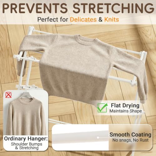 4-Tier Foldable Clothes Drying Rack for Long Garments