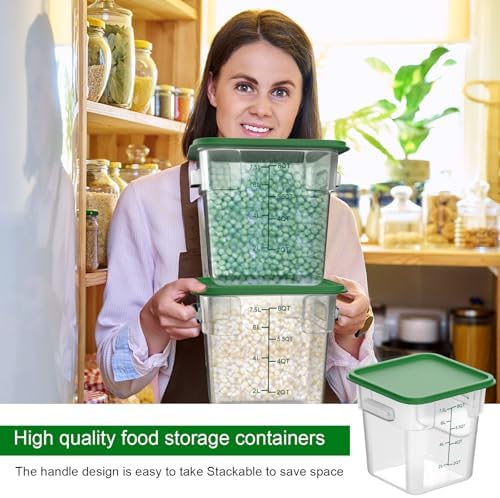 FoldTier 2 Pieces Square Food Storage Containers Polycarbonate Clear Food Con...
