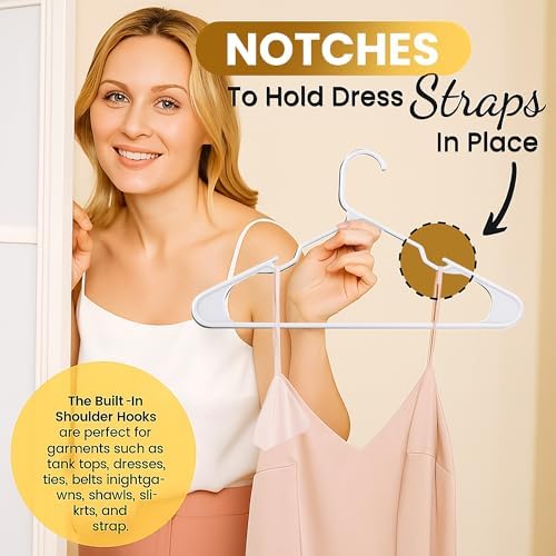 Our Modern Space 100 Pack Adult Plastic Hanger for Shirt Pants Coats Dresses ...