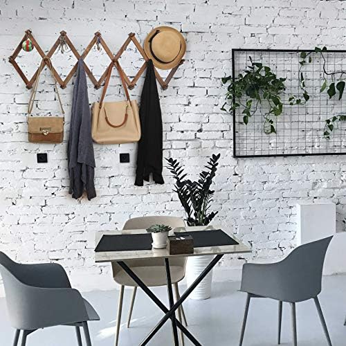 WEBI Accordion Wall Hanger, Wooden Coat Rack Wall Mounted, Hat & Cap Hook...