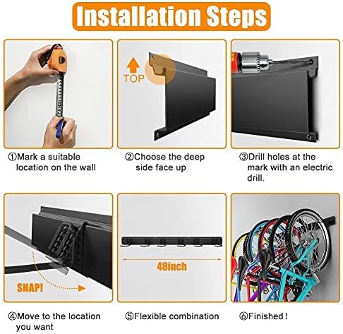 TORACK Bike Storage Rack, 6 Bike Rack Wall Mount Home and Garage Organizer
