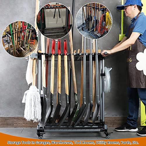 Heavy duty garden tool organizer garage storage holder storage large long far...