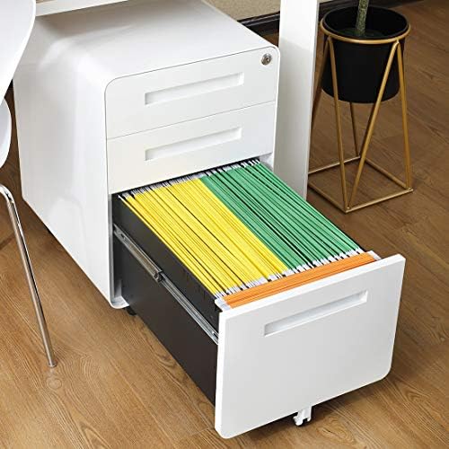 Garvee 3 Drawer File Cabinet with Lock, Fully Assembled