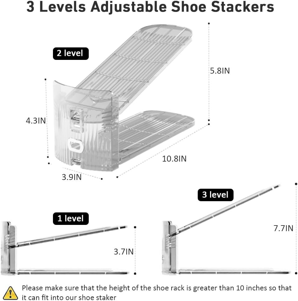 NVGSN 24Pack Clear Shoe Slot Organizer,Shoe Stacker,Storage Space Saver 50%