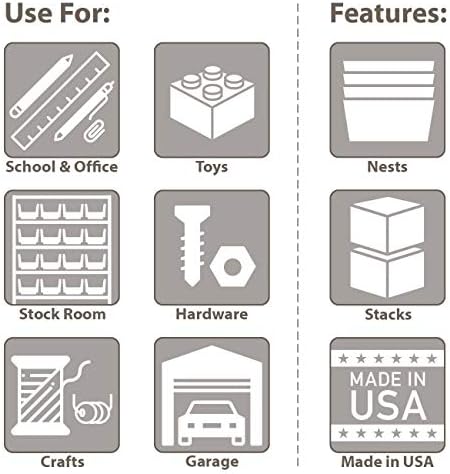 Akro-Mils 30718 Economy Stacking Shelf Plastic Storage Bins, (12-Inch x 8-3/8...