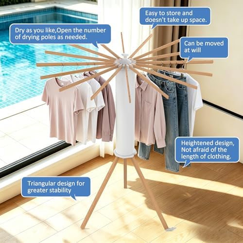 Tripod Foldable Clothes Rack,Garment Rack Portable with Collapsible Design