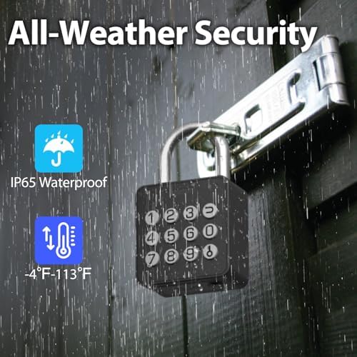 Fingerprint Padlock with Code, Combination Lock for Locker with Bluetooth APP...