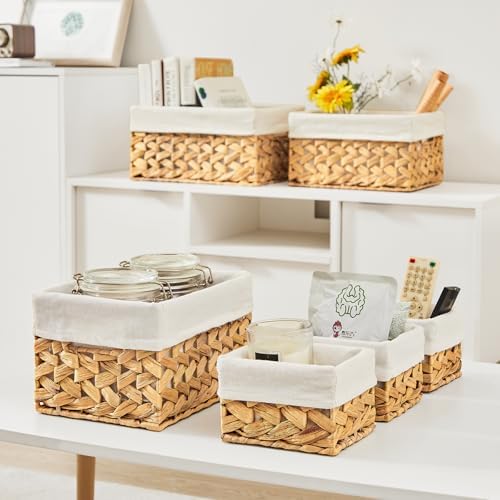 Vagusicc Wicker Storage Basket, 6 Pack Baskets for Organizing, Water Hyacinth...