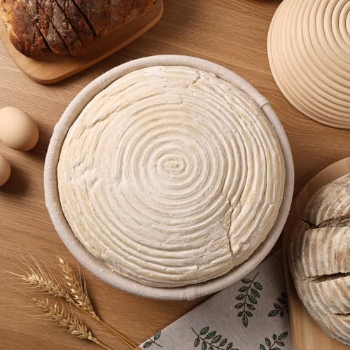Banneton Bread Proofing Basket Set of 4PCS 6 Inch Mini Round Sourdough Dough ...