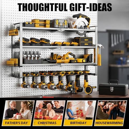 MOOMSINE Large Power Tool Organizer Wall Mount for Garage, 4-Tier Heavy Duty ...