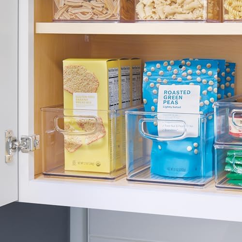 iDesign Stackable Clear Plastic Bin, 4-Pack