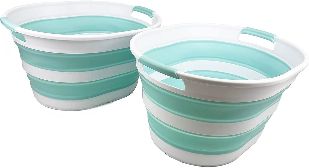 SAMMART 23L (6 Gallons) Collapsible Plastic Laundry Basket - Oval Tub/Basket ...
