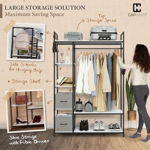 CAPHAUS 979lbs Capacity Garment Rack for Hanging Clothes, Heavy Duty Open War...
