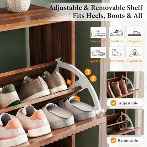Nicetree Shoe Storage Cabinet for Entryway - 2 Flip Drawers Shoe Cabinet with...