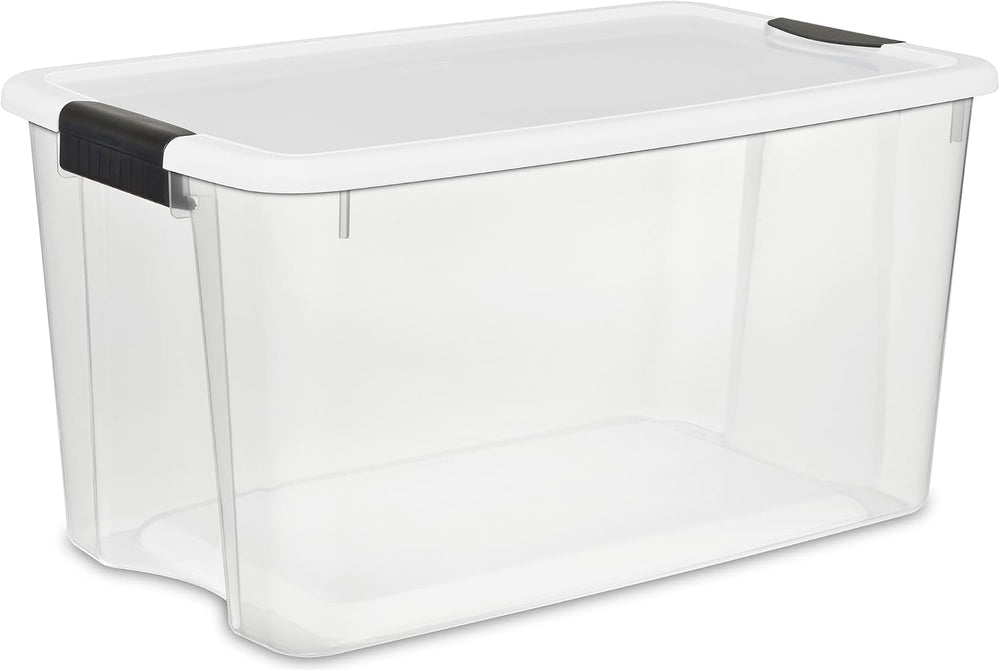 Sterilite Ultra Latch Box with Lids for Home and Office, 70 Quart, 4-Pack