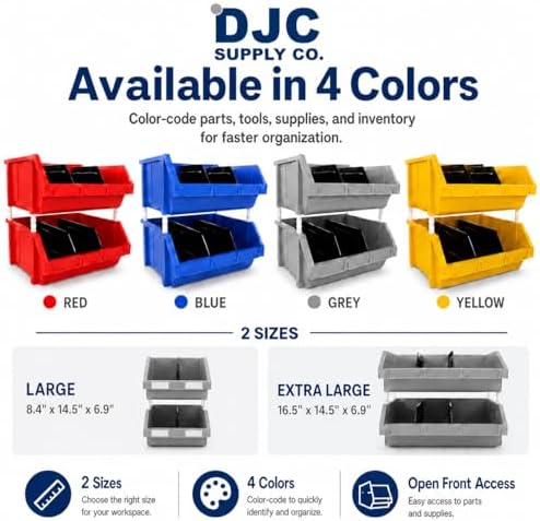 Extra Large Stackable Storage Bins 2 Pack – 16.5" x 14.5" x 6.9&quo...
